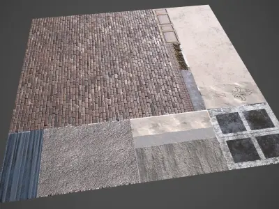 Modular Brick Building Pieces Next Gen PBR Low-poly 3D model