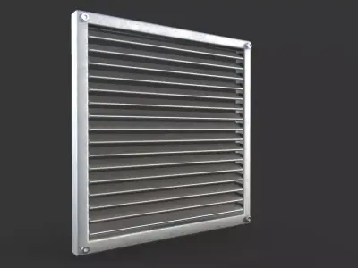 Aluminium Outdoor Exhaust Air Vent Low-poly 3D model