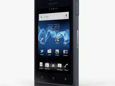 Sony ST27i Xperia Go Low-poly 3D model