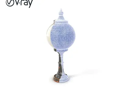 Vintage Street Lamp Globe Short Post model pack Low-poly 3D model