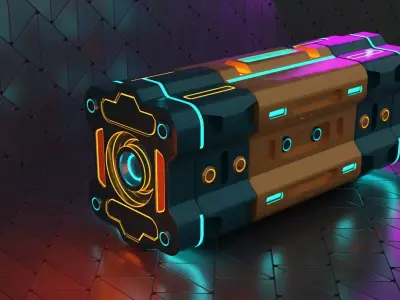 Sci-Fi box Low-poly 3D model 3
