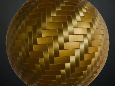 Powered Metal Golden Design PBR Seamless Texture