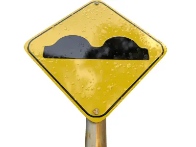 Poor Road Surface Ahead Traffic Sign 3D model