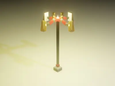 Low Poly Street Lamp Free low-poly 3D model