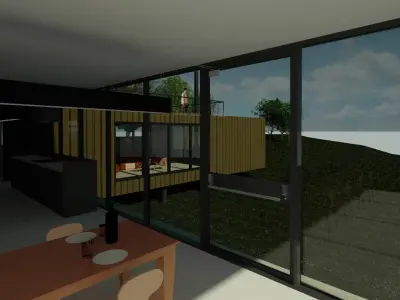 Emergency Curtain Wall Panel Door 3D model