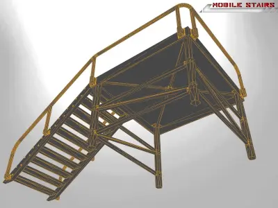 Mobile Stairs Lowpoly Low-poly 3D model