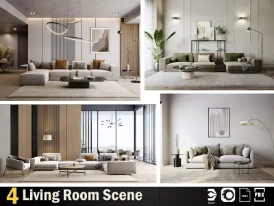 Interior Render-Ready 3D Scene With Natural Lighting VOL 05 3D Model Pack