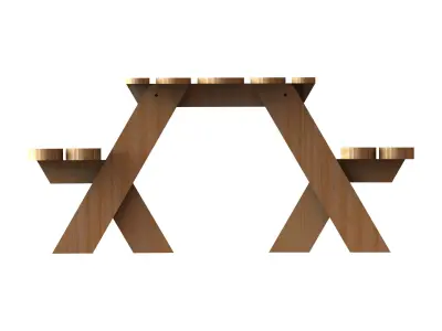 Outdoor Picnic Table 3D model