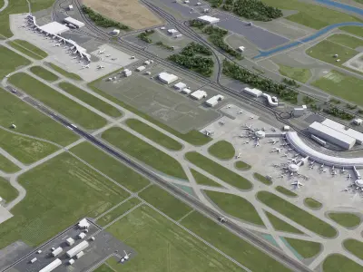 Brisbane - Airport - BNE Low-poly 3D model