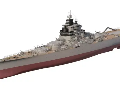 FRENCH NAVY BATTLESHIP 3D model