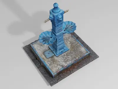 Old Drinking Fountain Free 3D model