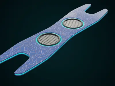 Sci-Fi Hoverboard 1 All PBR Unity UE Textures included Low-poly 3D model