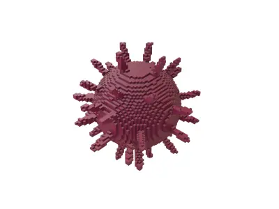 Voxel Virus v2 003 Low-poly 3D model