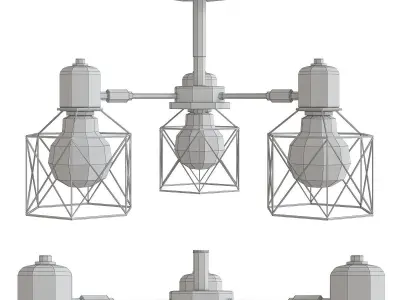 BOTIMI Lustre Wooden Chandelier 3d model Low-poly 3D model