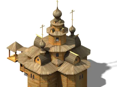 Different dimension - building - wooden house 01 3D model