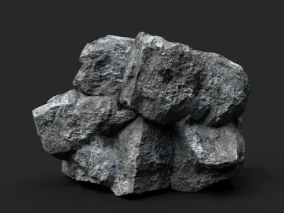 Rock 16-9 Low-poly 3D model