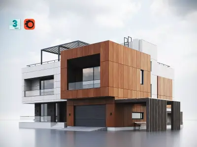 Modern Residential Building 014 3D model