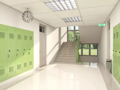 School Hallway 2 3D model