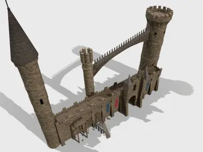 Castle Package Low-poly 3D model