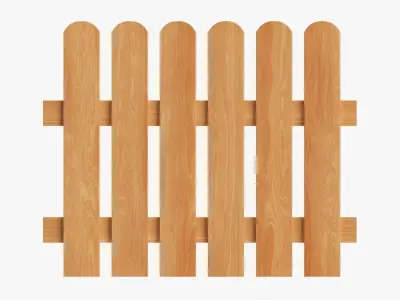 Wooden fence 03 3D model