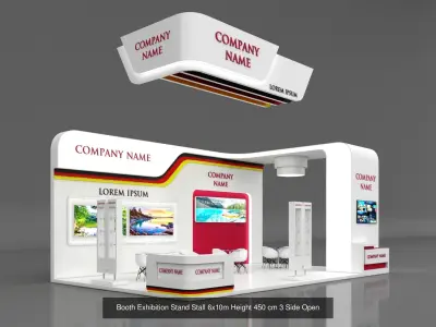 5 Exhibition Stand Stall Booth 3D model Collection 3D Model Pack