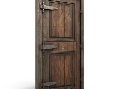 Weathered Medieval Timber Door 3D Model Low-poly 3D model