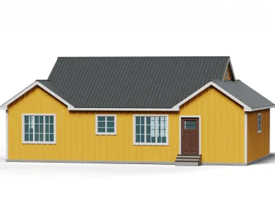 Classic American Country Houses Set 3D Model Pack