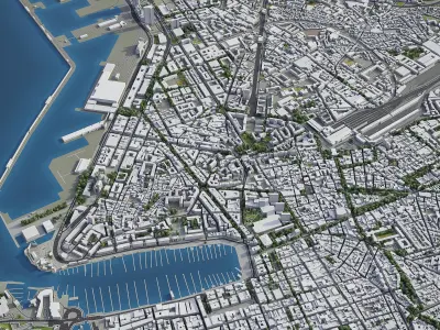 Marseille Low-poly 3D model