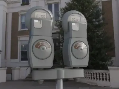 Parking Meter x 2 Low-poly 3D model