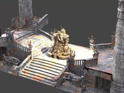 Gothic hall Grand Fantasy 4  3D model