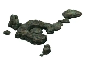 Game model - size stones Fish Flies 3D model