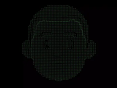 Man Face Holographic Image v1 002 Low-poly 3D model