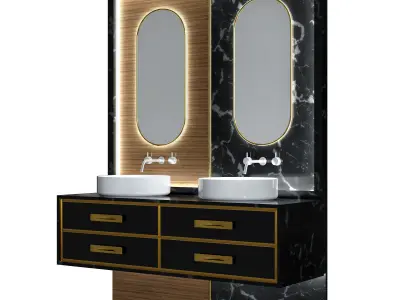 Bathroom Furniture Set 1 3D model