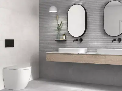 Modern Gray Ribbed Porcelain Wall Texture  Texture