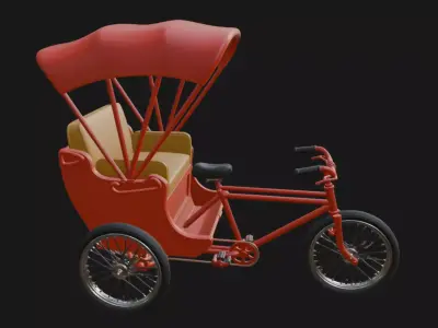 Bicycle Rickshaw 3D Model 3D model