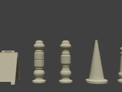 Plastic Pontoon and Direction Signboards Packet Free 3D model