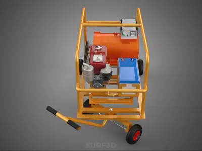 GENERATOR SET GENSET CART STEERING HANDLE LEVER RANGE CONTROL KW 3D model