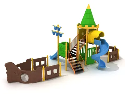  3D Metal Ship Playground 040 3D model