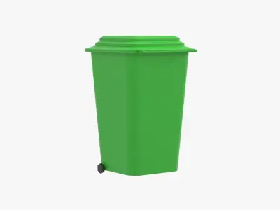 Dustbin trash can Low-poly 3D model