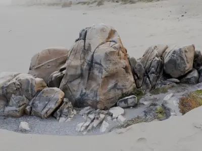 Beach Rock Eroded 3D model