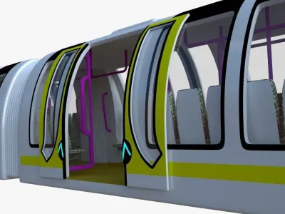Sci-fi metro train II 3D model