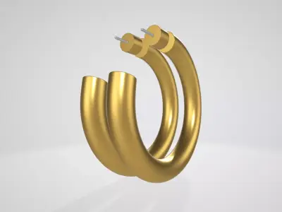 Smooth Statement Hoops Low-poly 3D model