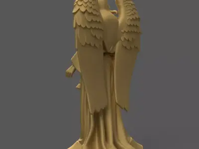 Elegant Christmas Angel STL 3D Printable 3D print model