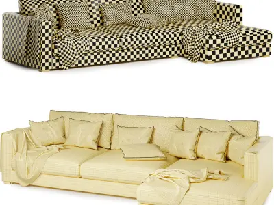 Brockley Large Chaise Corner Sofa 3D model