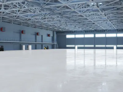 Airplane Hangar Interior 6 Low-poly 3D model