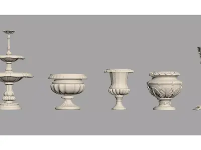 European-style flower pot 3D model