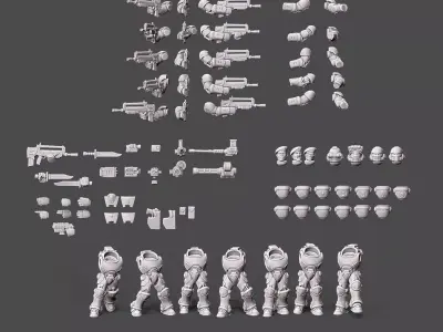 Cosmic legionnary Kit - Green Beret in heavy armor 3D print model