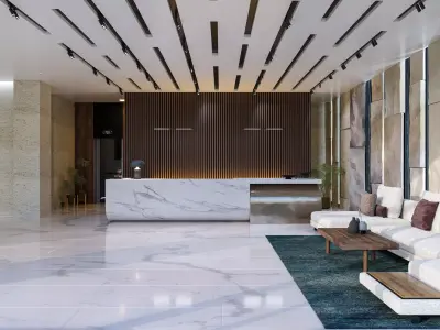 Modern Lobby  Reception Interior Design 3D model