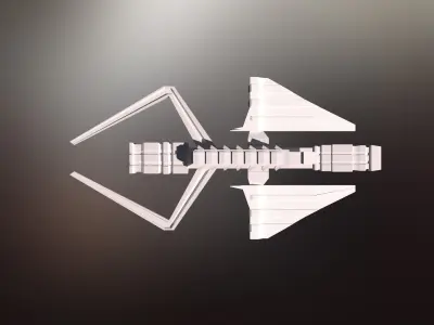 Sci-Fi War Spaceships collection Low-poly 3D model