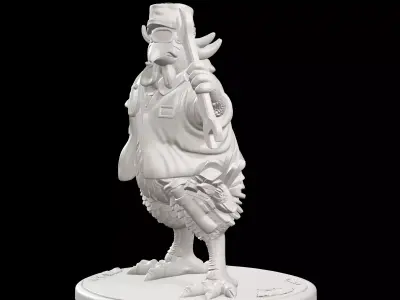 Gallusoid Mechanic Mutant Chicken Overlord Mechanical Specialist 3D print model